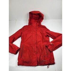 Ladies Eddie Bauer Red Windbreaker Rain Jacket‎ Size XS